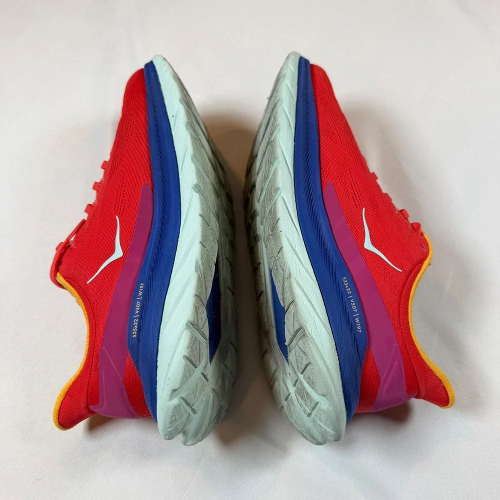 Hoka One One Women's Mach 4 1113529 FBLN Red Blue Running Shoes Sneakers Size 11
